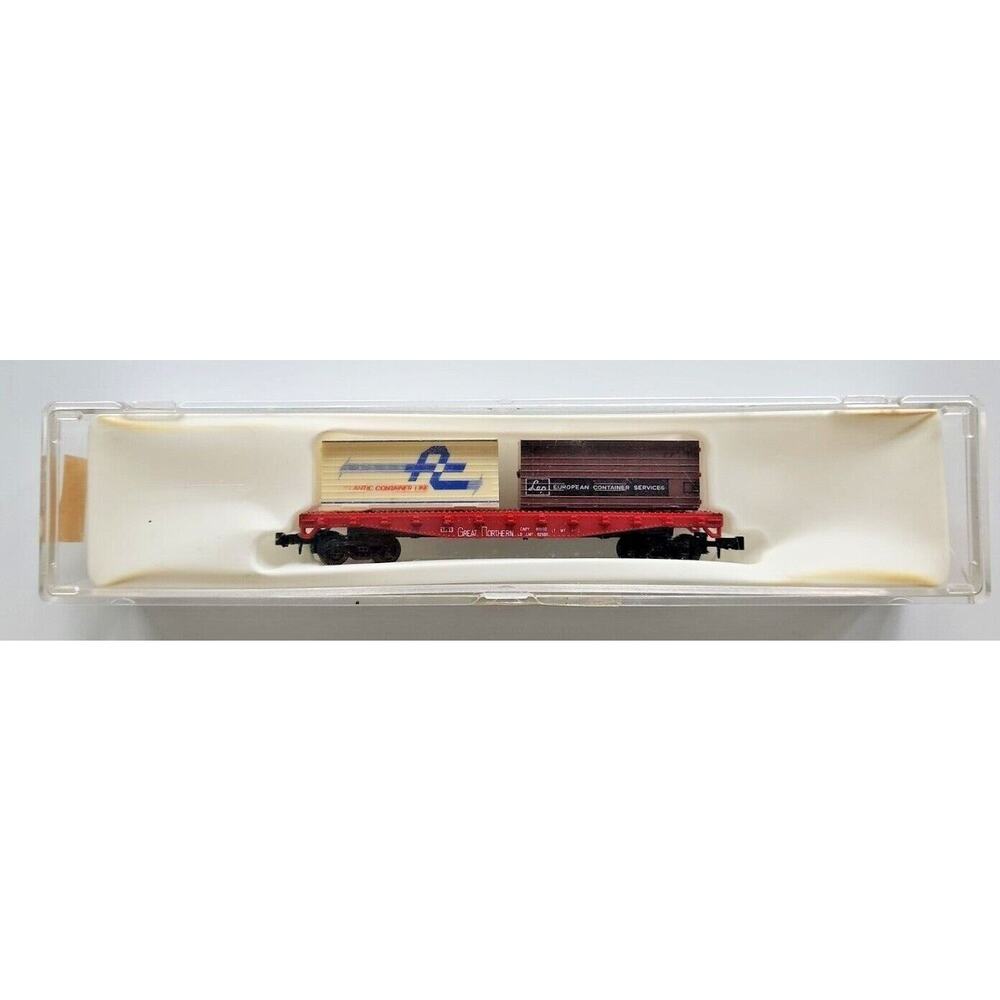 Model Power 7022 N Great Northern Scale Flat Car W/ 2 Cargo U105-17